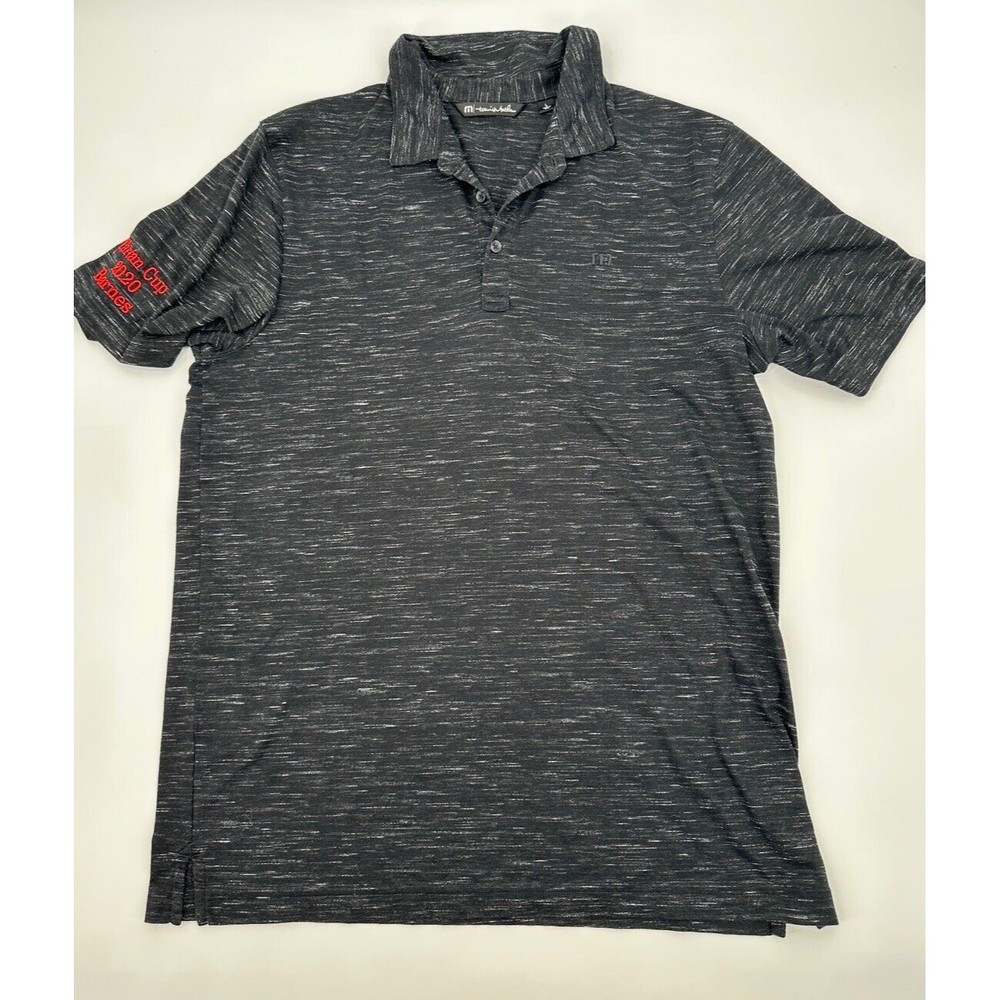 Travis Mathew Polo Shirt Mens Medium Blue Lightweight Golf Casual Performance